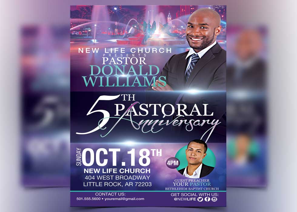 Pastor Anniversary Free Flyer Psd Template Freebiedesign Images And 