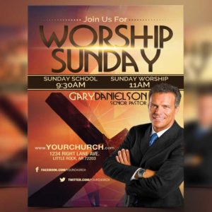 Worship Sunday Free Flyer Template